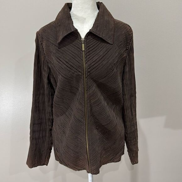 Bamboo Traders 100% Leather Zipper Jacket Size Medium - Picture 1 of 4